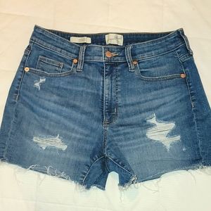 High rise denim shorts